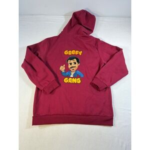 Goofy Gang Graphic Hoodie Maroon Burgundy Yellow Embroidered Mens XL Streetwear